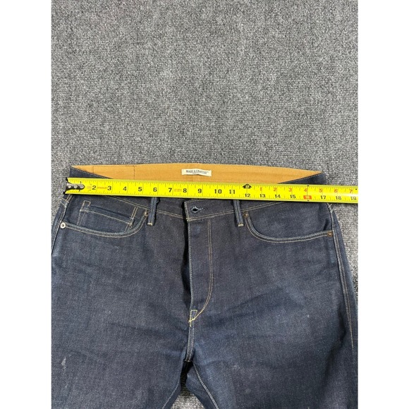 Levis Jeans Mens 34x32 Selvedged Dark Wash Slim Fit Denim Zip Fly Made in USA - Picture 11 of 16